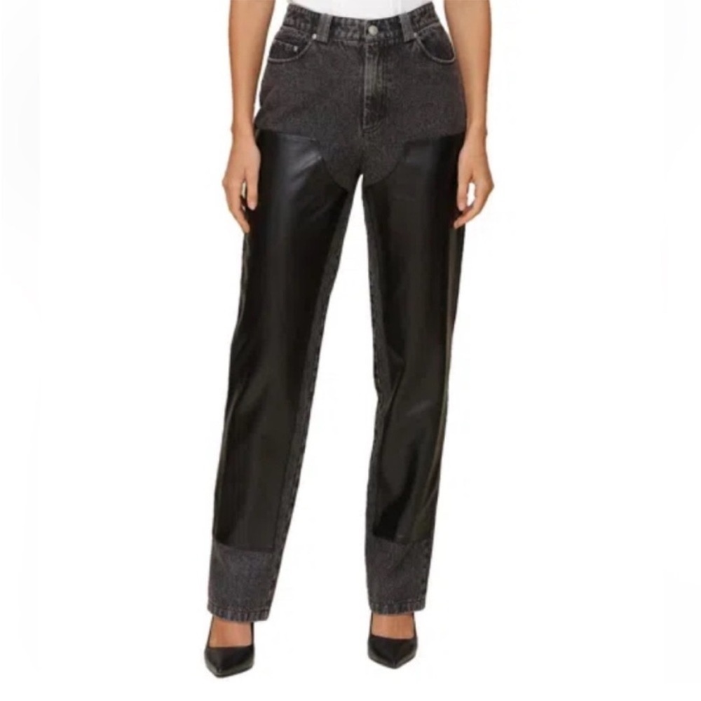 NWOT Avec Les Filles Leather Chap Jean